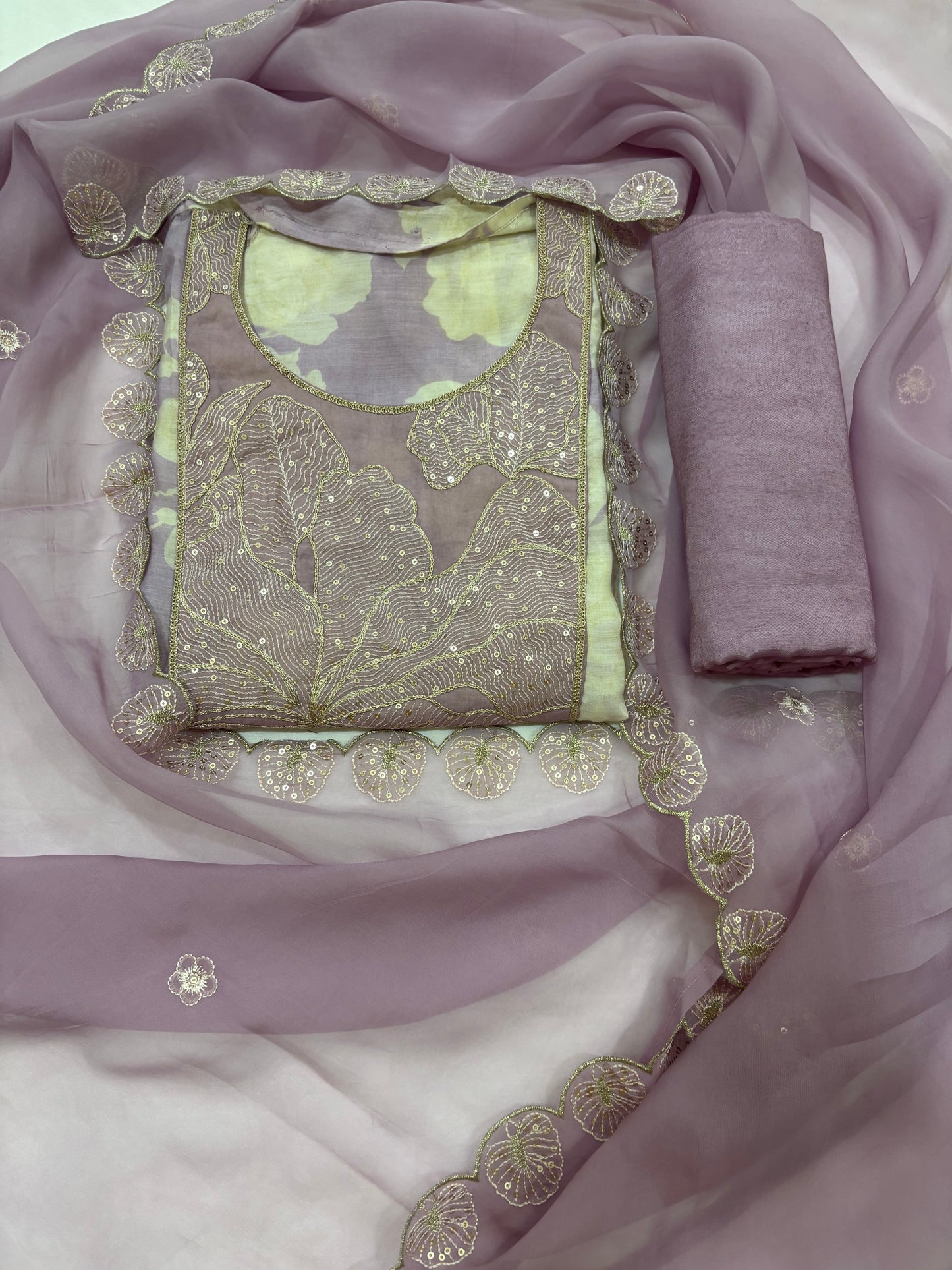 Purple Muslin Suit