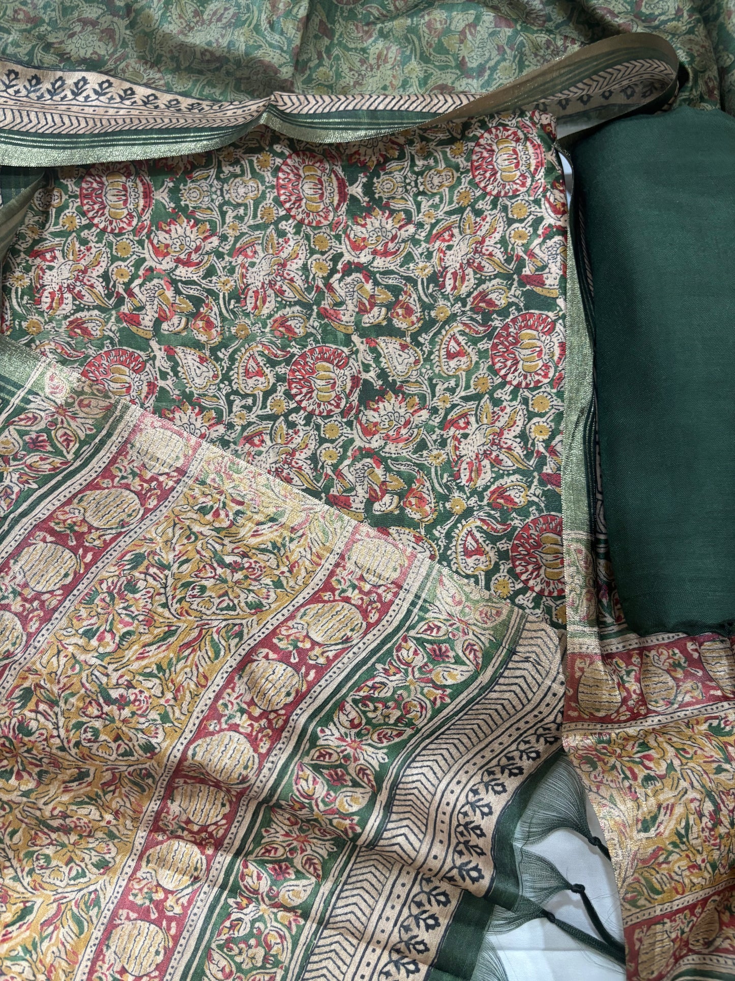Green printed suit