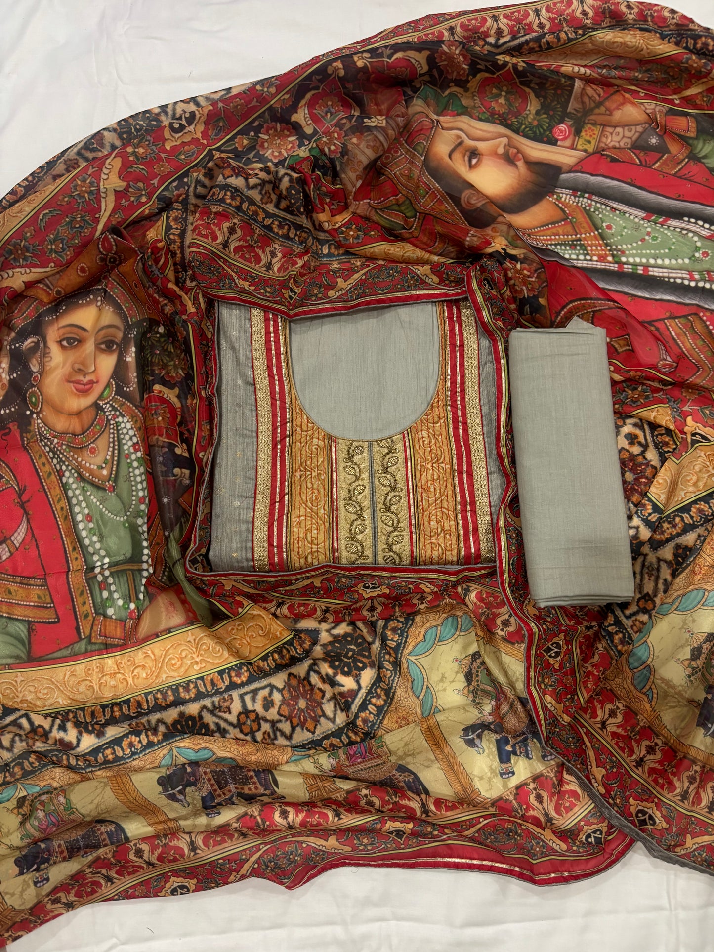 Grey Banarasi suit