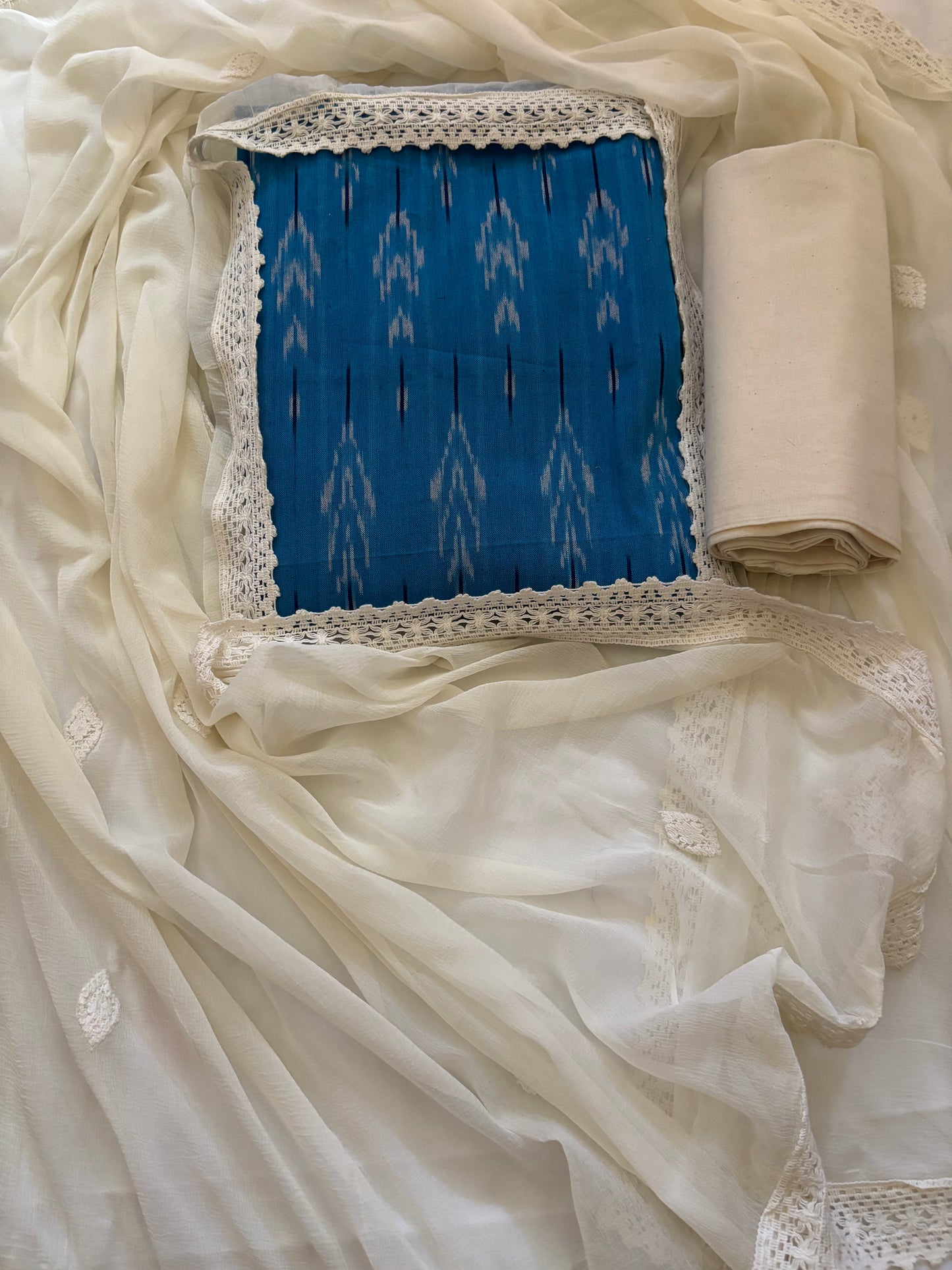 Royal Blue ikkat suit