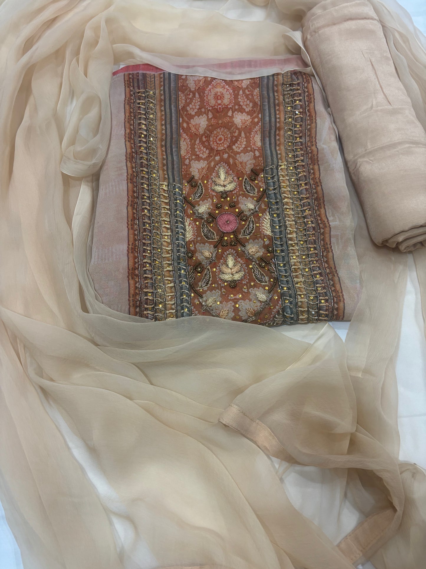 Light Golden chiffon suit