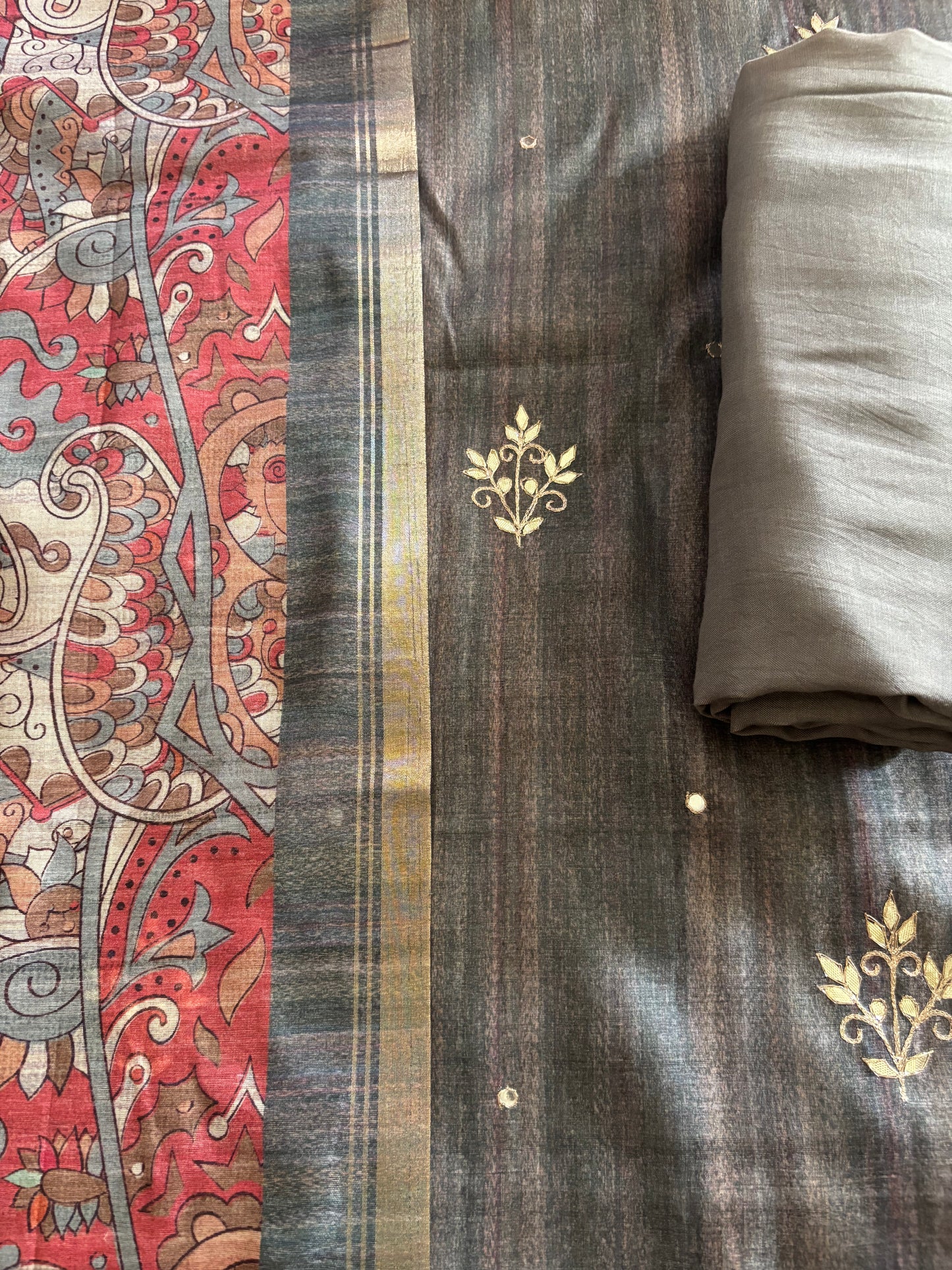 Dark Grey Gota Patti Suit