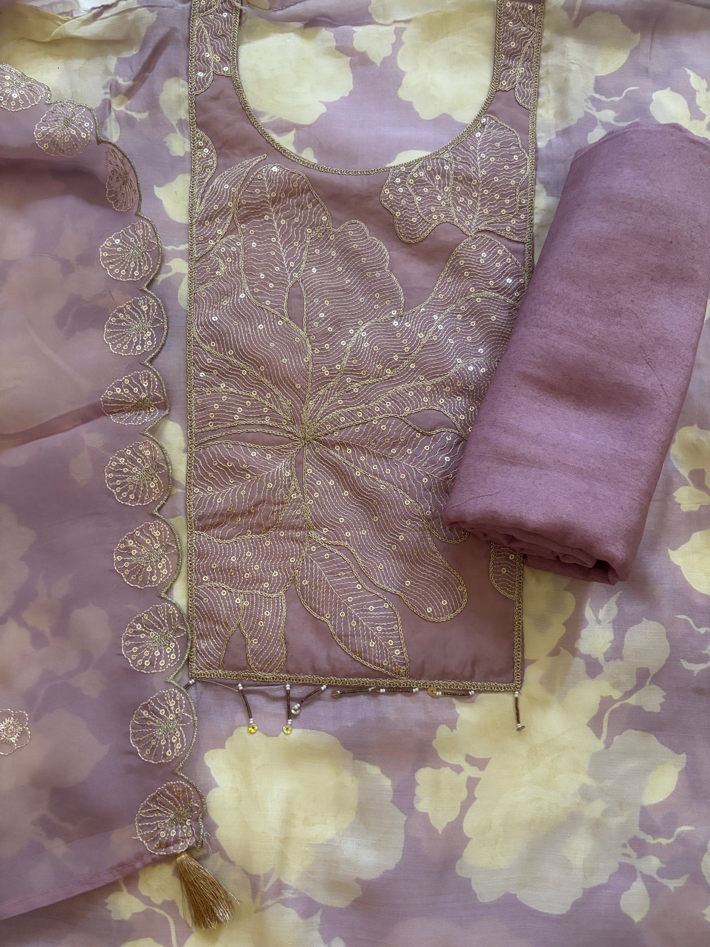 Purple Muslin Suit
