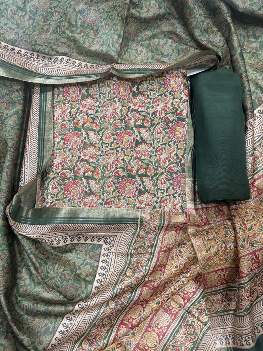 Green printed suit