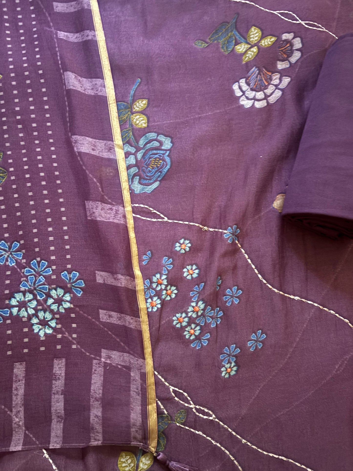 Purple muslin suit