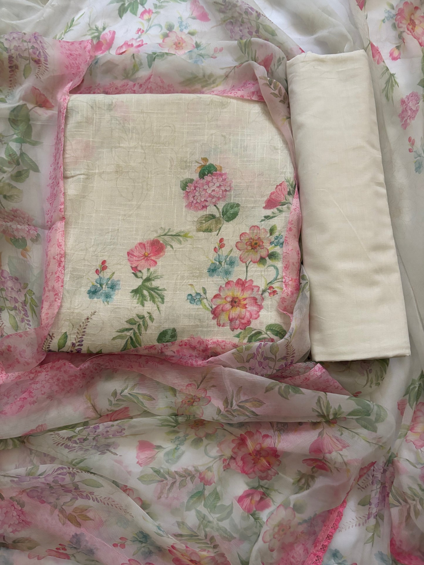 Light Cream slub cotton suit
