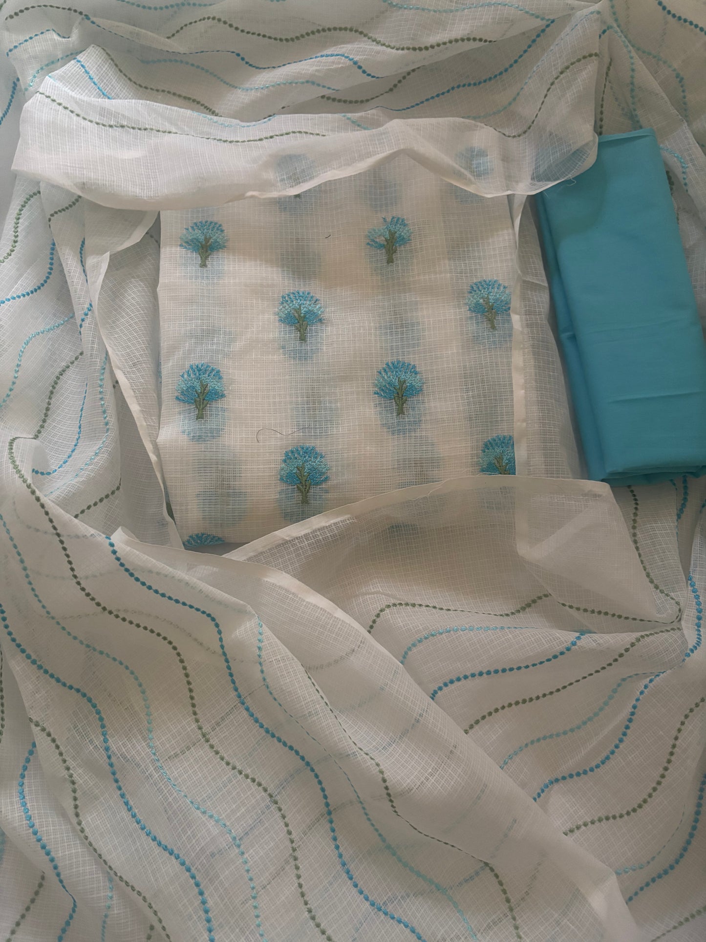 White kota embroidered suit