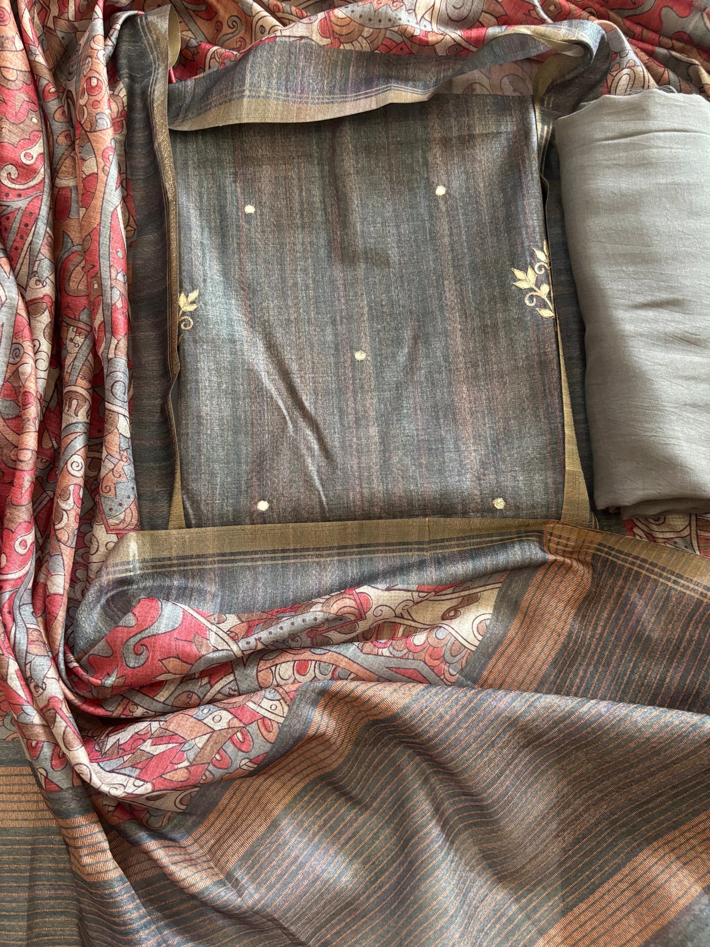Dark Grey Gota Patti Suit
