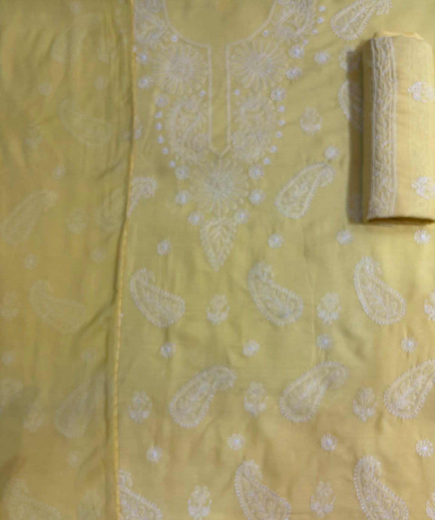Yellow Nawabi Lucknowi Suit