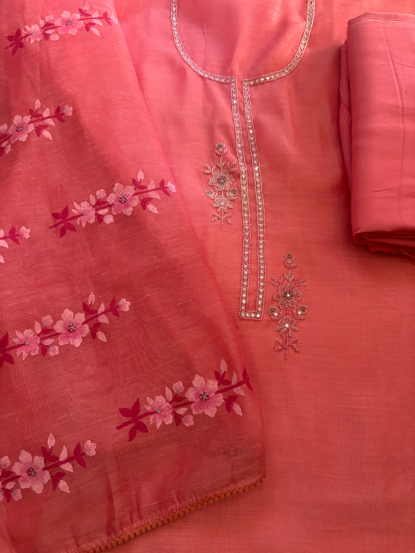 Pink Chanderi Suit