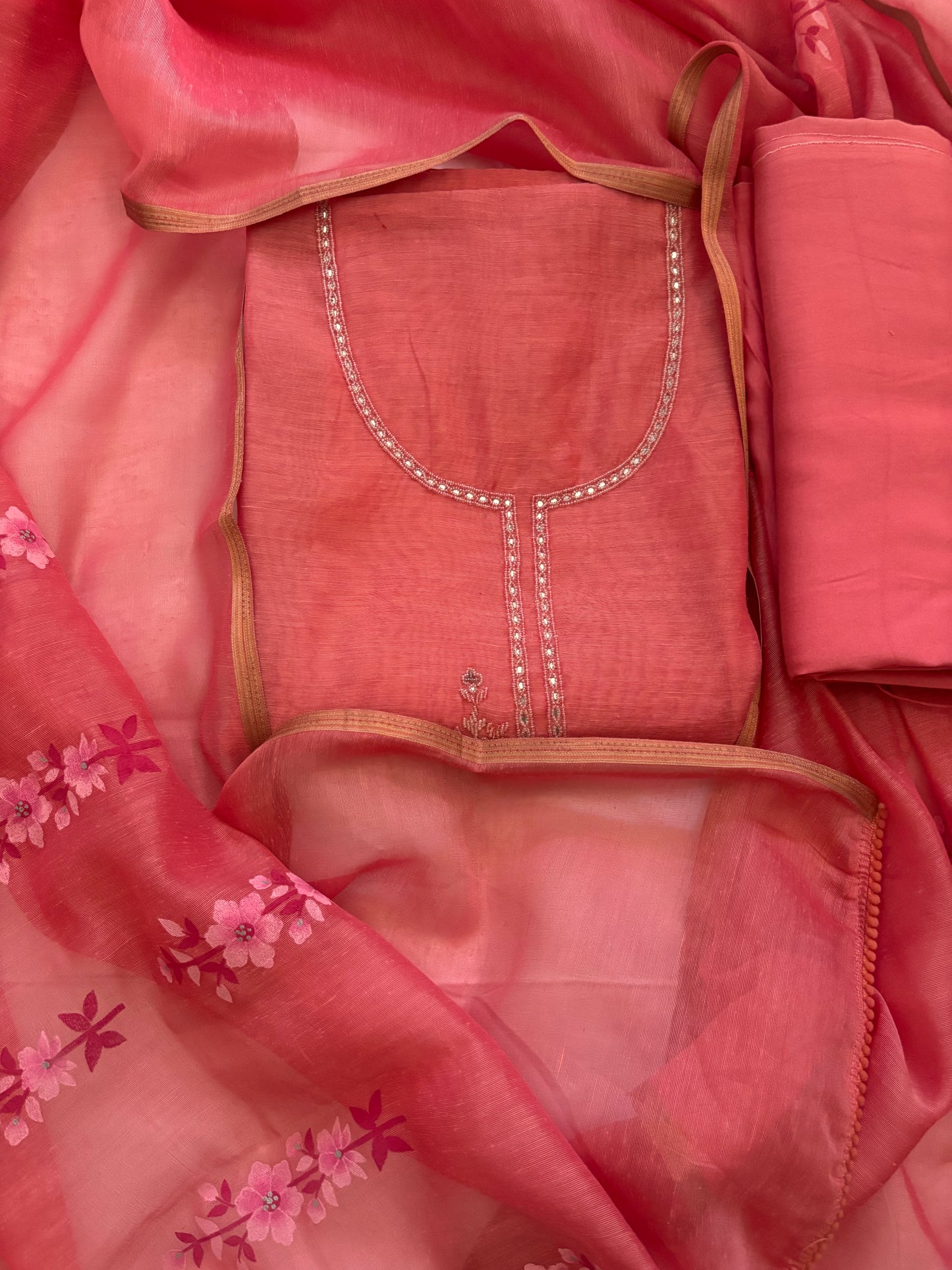 Pink Chanderi Suit